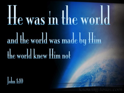 John 1:10 He Was In The Word (blue)